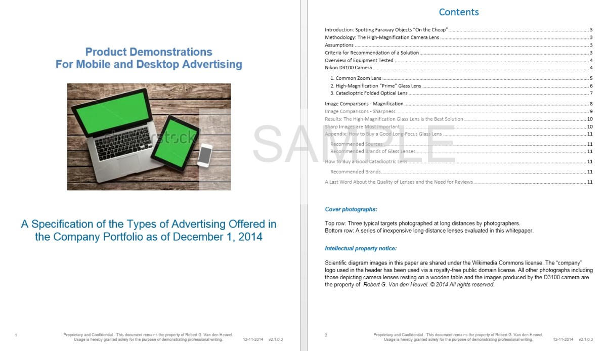 Advertising Products Demonstration